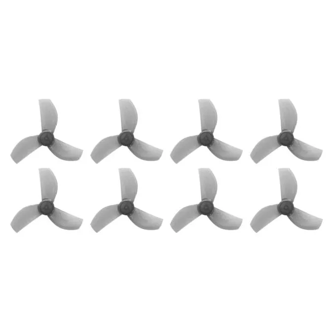 Gemfan 35mm 3-Blade Durable Propeller — 1mm Shaft (Set of 8 — 4CW+4CCW) — Color: Clear Grey