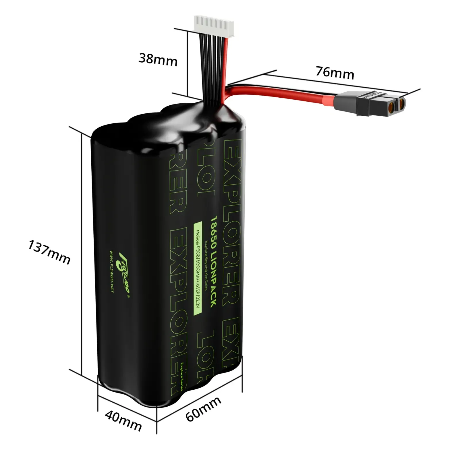 Flywoo Explorer Molicel P30B 18650 6S2P 6000mAh Li-Ion Battery Pack