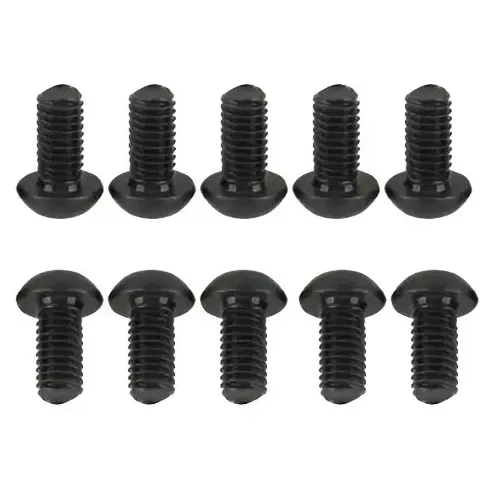 M2/M2.5/M3 Black Round Head Hex Socket Cap Screws (Pack of 10)