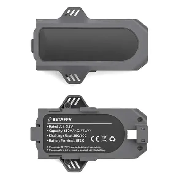 BetaFPV Aquila16 650mAh 1S 60C LiHV Battery, BT2.0 (2 Pcs)