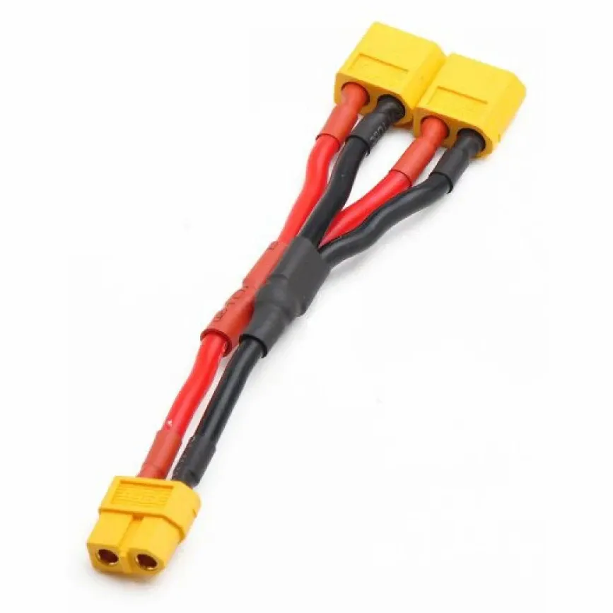Amass XT60 Parallel Connector 1 Female to 2 Male, 14AWG