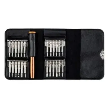 25-in-1 Precision Mini Screwdriver Kit with Leather Case