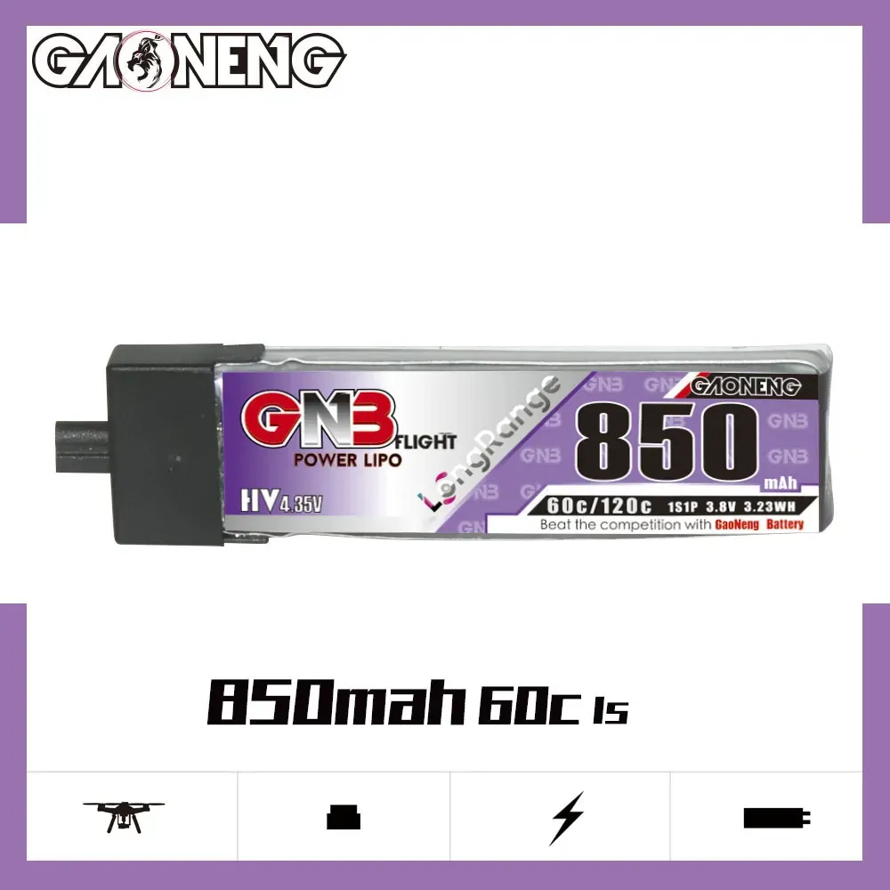 GAONENG GNB 1S 3.8V 850mAh 60C LiHV Battery (A30)