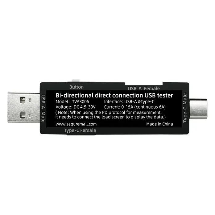 SEQURE TVA3006 High Precision Volt-Ammeter Power Meter (Type-C/A)