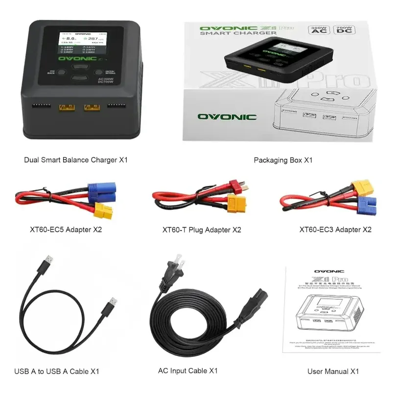 OVONIC X1 Pro Dual-Channel Charger (AC 300W / DC 700W, 16A)