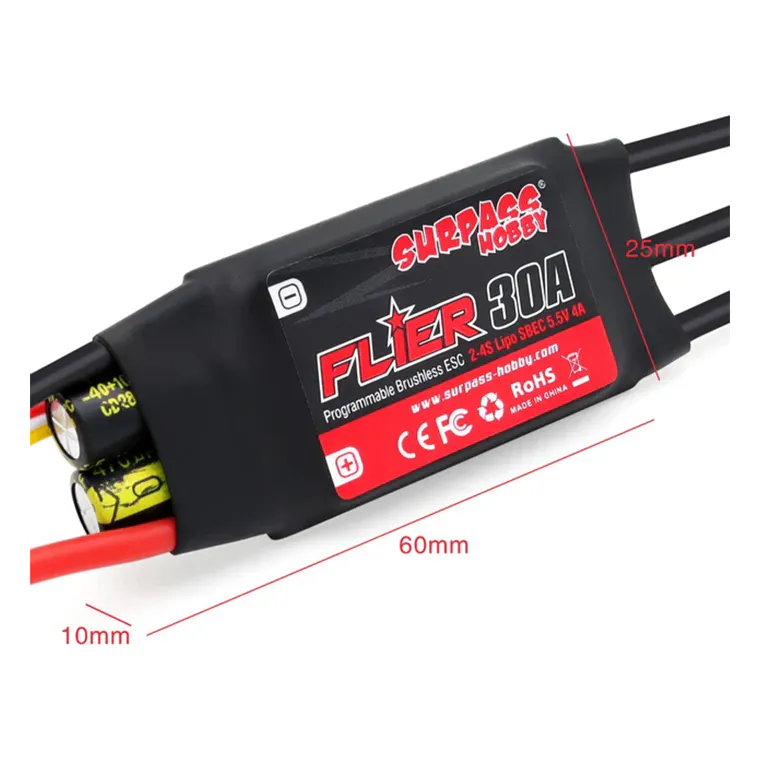 Surpass Flier 30A 2–4S ESC with 5.5V 4A SBEC