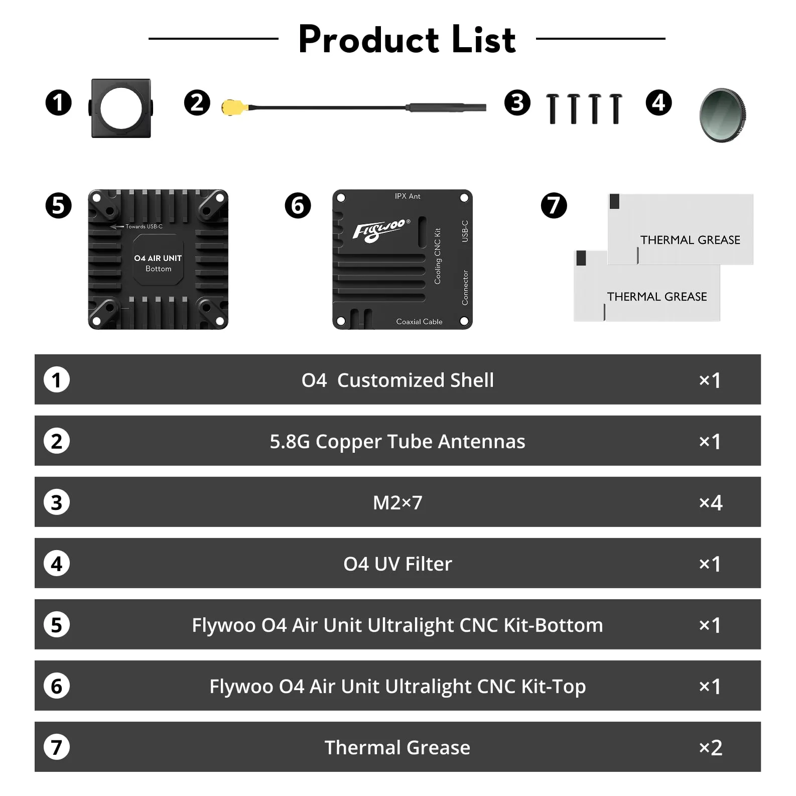 Flywoo O4 Air Unit Cooling CNC Kit