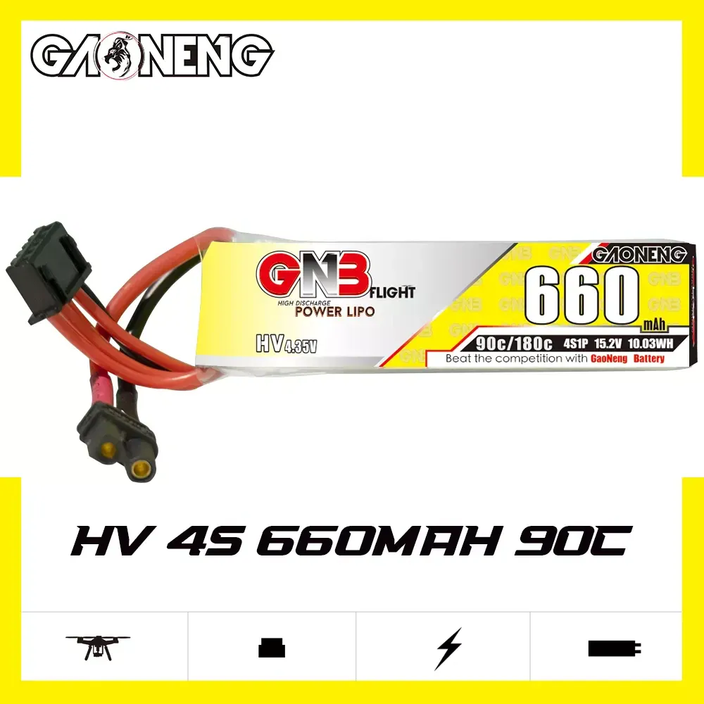 GAONENG GNB 4S 15.2V 660mAh 90C LiPo Battery XT30