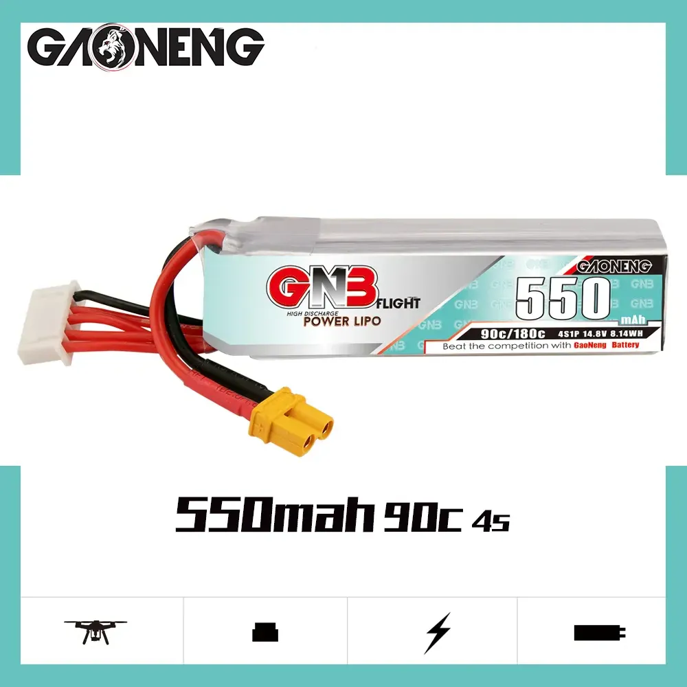 GNB 550mAh 4S 90C LiPo Battery Long (XT30)