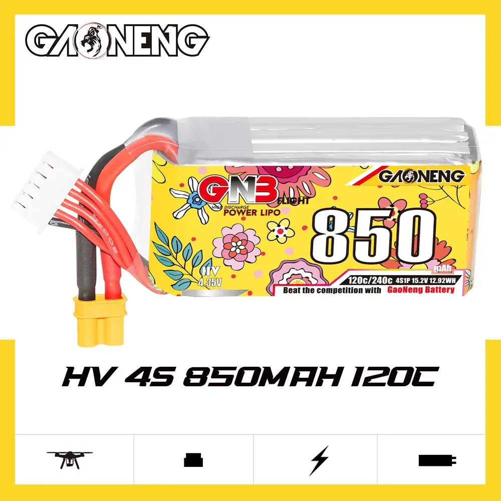 GNB 850mAh 4S 15.2V 120C LiHV Battery (XT30)