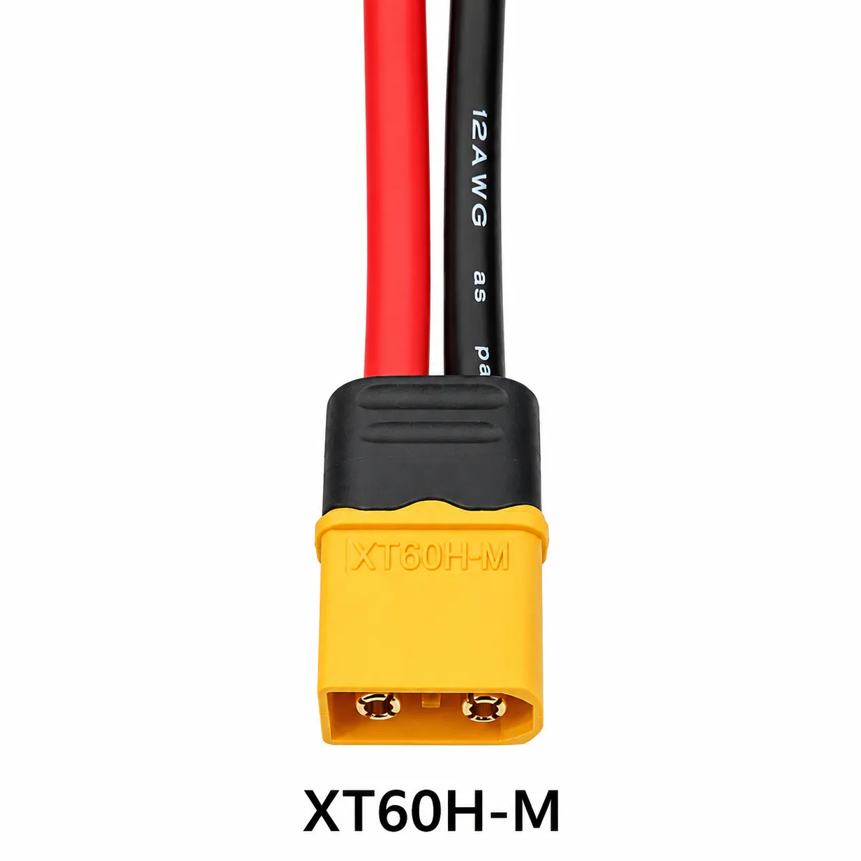 Silicone XT60 Male Connector w/ 12AWG 10cm Power Cable