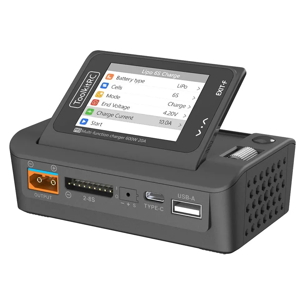 ToolkitRC M9 600W 20A 1-8S Multi-Function DC Smart Balance Charger w/ Voice Alerts