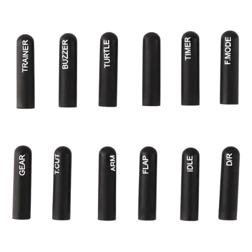 Labeled Silicone Switch Cover Set (12-Piece) — Color: Black / Length: Long