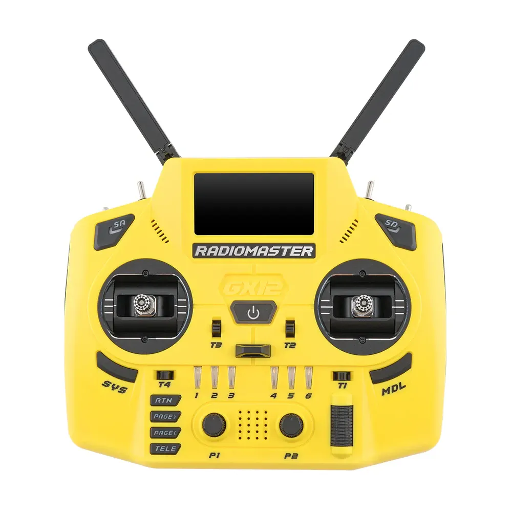 RadioMaster GX12 Dual-Band Crush Radio Controller (M2, ELRS 2.4GHz) — Color: Yellow