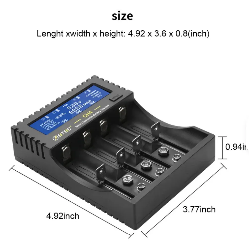 HTRC S4 LCD Smart Charger for 18650/26650/AA/AAA Batteries