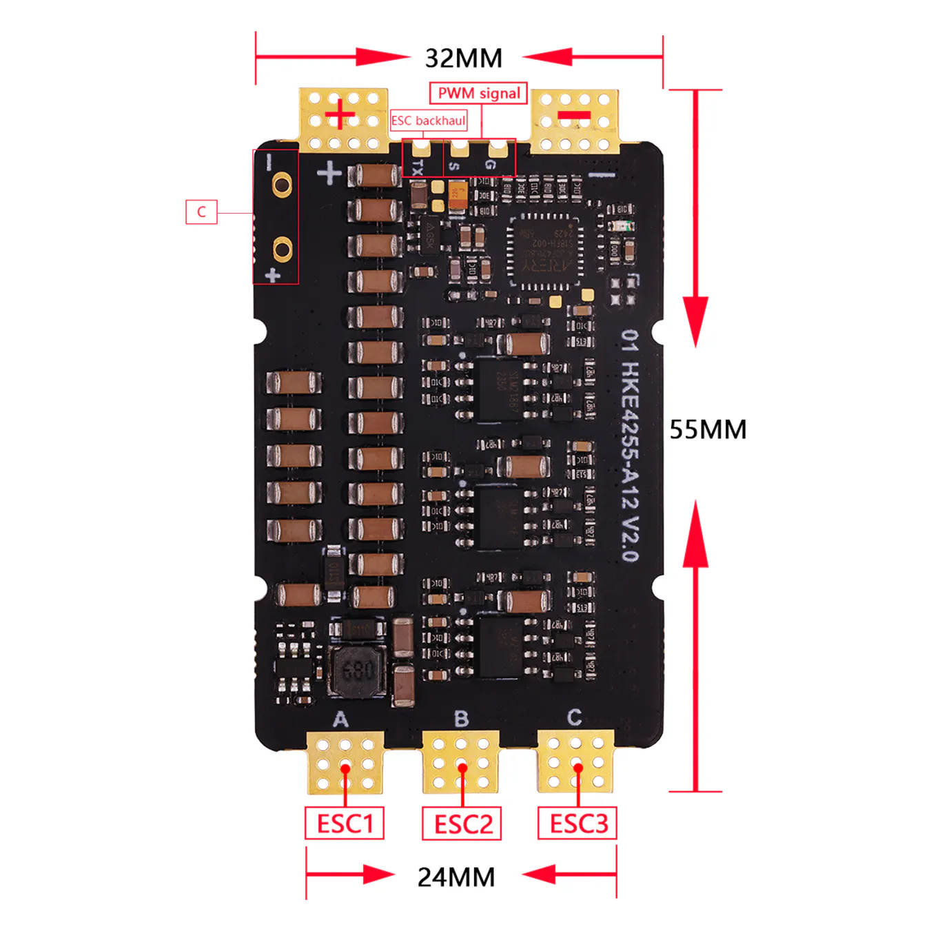 HAKRC 4255 120A 12S Single ESC