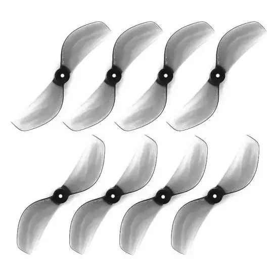 45mm PC 2-Blade Whoop Propeller – 1mm Shaft — Color: Clear Gray