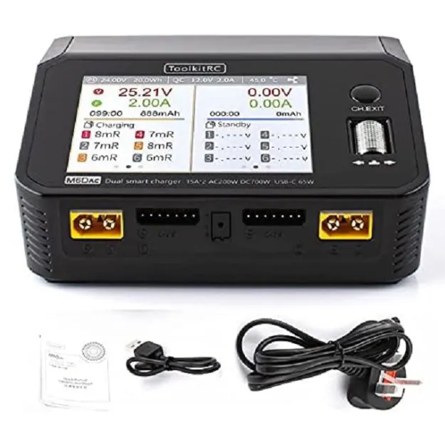 ToolkitRC M6DAC 200W AC/DC Dual-Channel Smart Charger