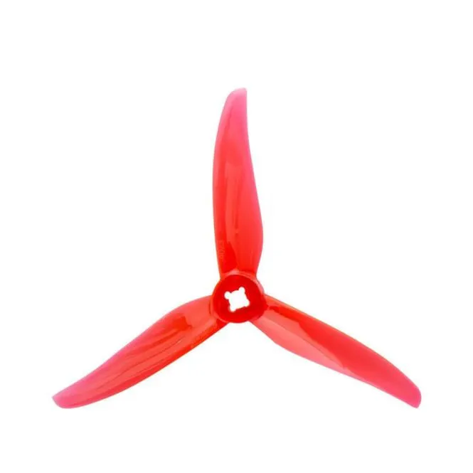 Gemfan Hurricane 4023 Durable Tri-Blade Propeller (Set of 4 — 2CW+2CCW) — Color: Clear Red