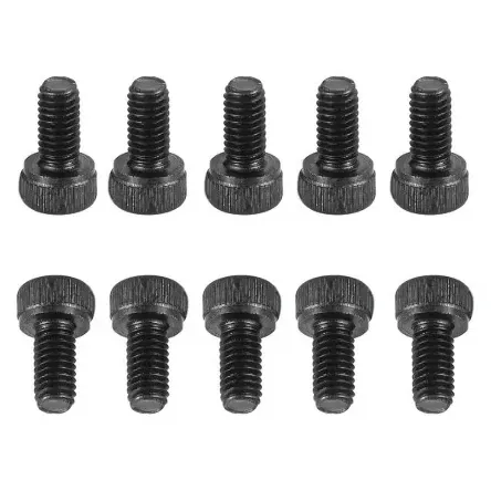 M3 Black 304 Stainless Steel Round Head Hex Socket Screws (Pack of 10)