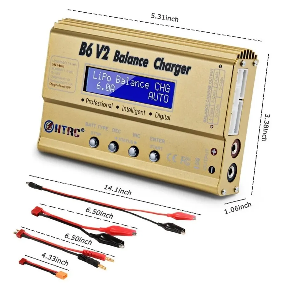 HTRC B6 V2 80W 1-6 Cells Balance Charger/Discharger