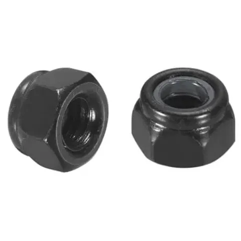 Black 304 Stainless Steel Nylon Lock Nut (Pack of 10)