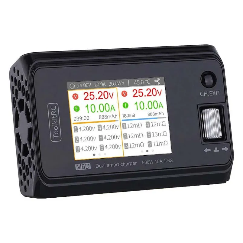 ToolkitRC M6D 500W 15A DC Dual-Channel Smart Charger/Discharger