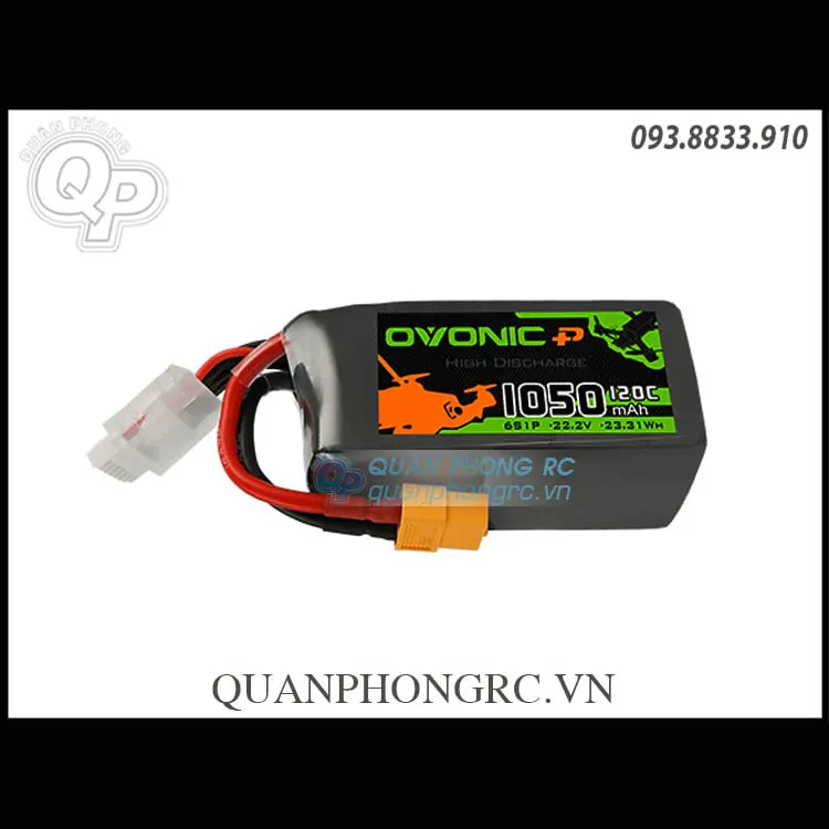 Ovonic 1050mAh 6S 120C 22.2V LiPo Battery with XT60 Plug