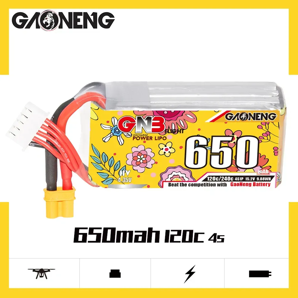 GNB LiHV 650mAh 4S 120C HV LiPo Battery (XT30)