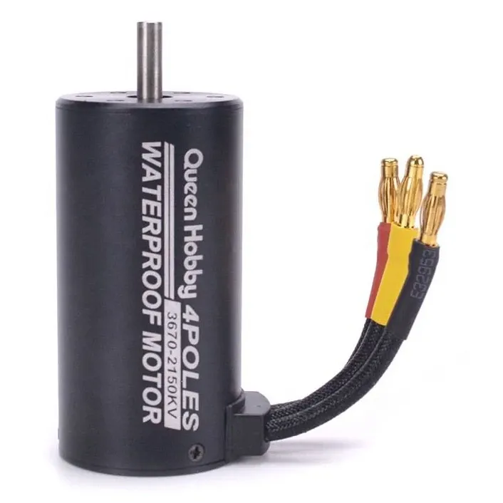 Queen Hobby 3670 2150/2650KV Waterproof Brushless Motor for 1/8–1/10 RC Cars