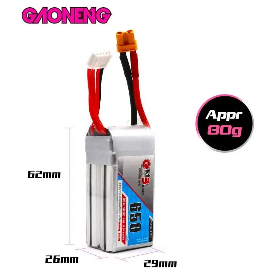 GNB 650mAh 4S 80C LiPo Battery (XT30)