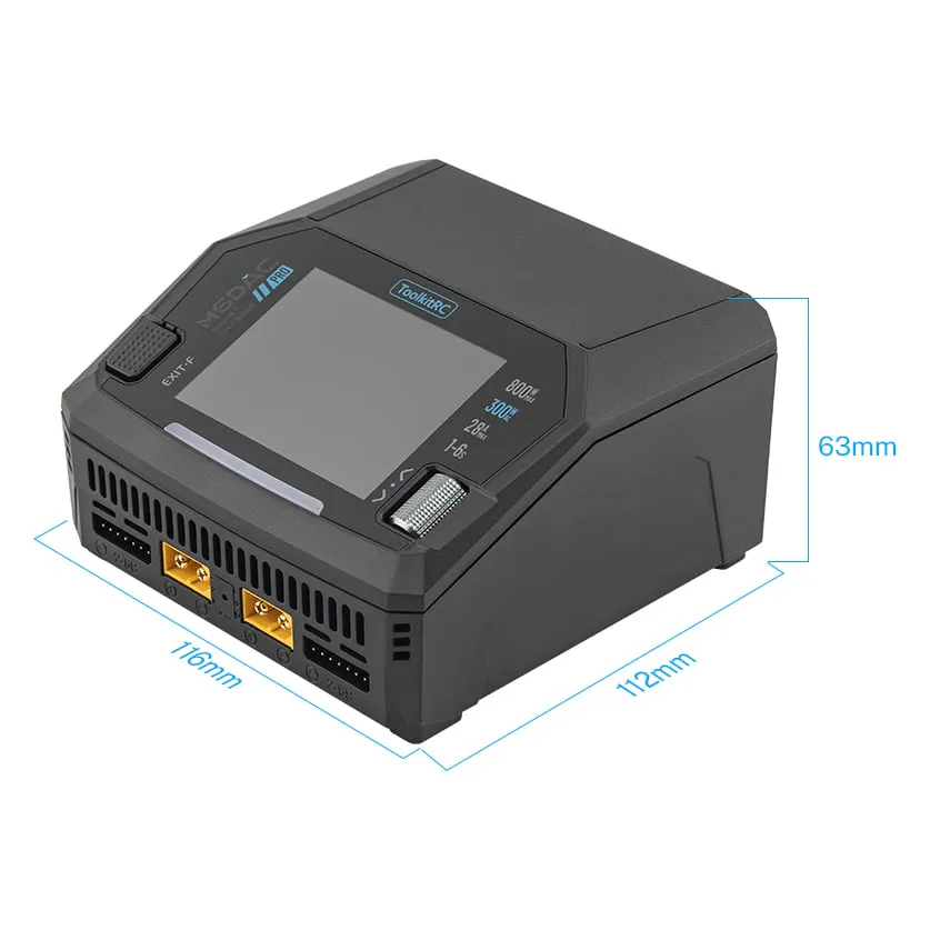 ToolkitRC M6DAC Pro 1-6S AC 300W / DC 800W 16A×2 Charger