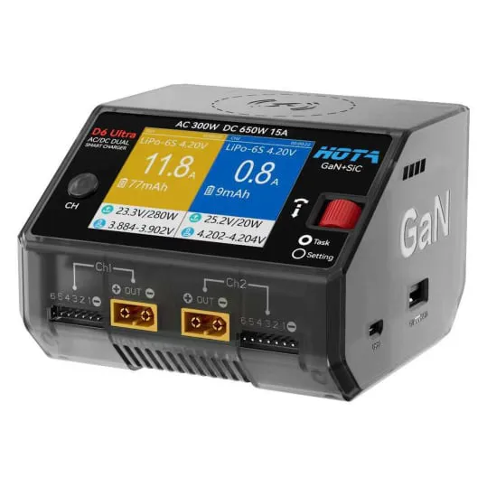 HOTA D6 ULTRA GaN Charger AC300W DC650W 15A Wireless Charging