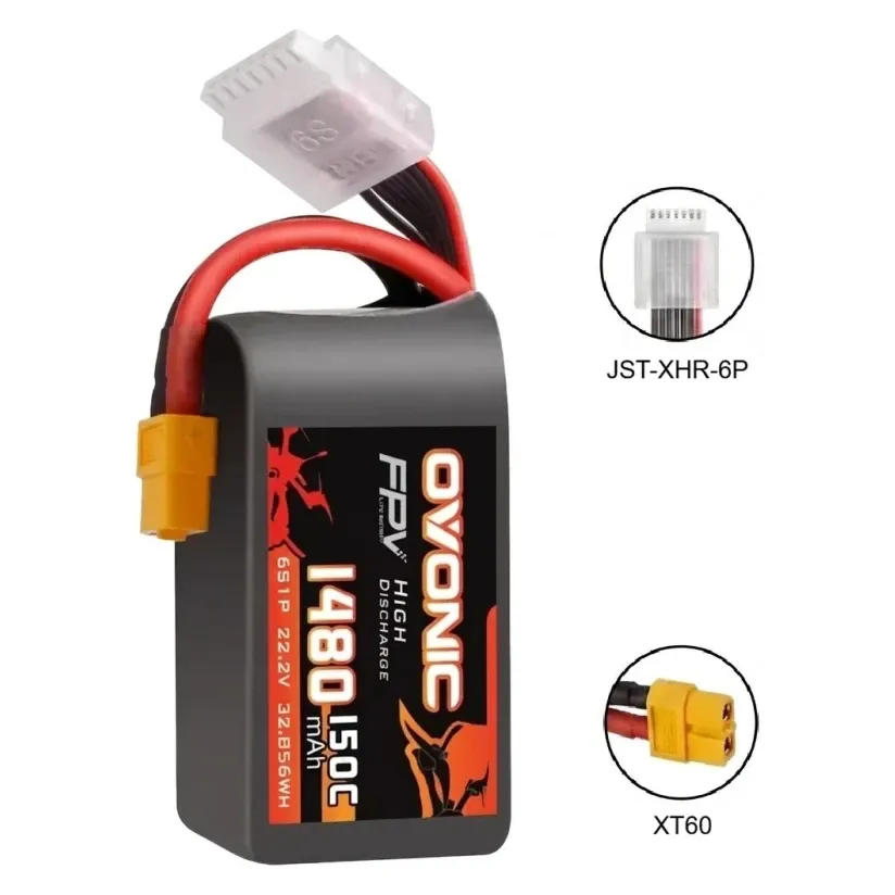 Ovonic 1480mAh 6S 150C 22.2V LiPo Battery with XT60 Plug