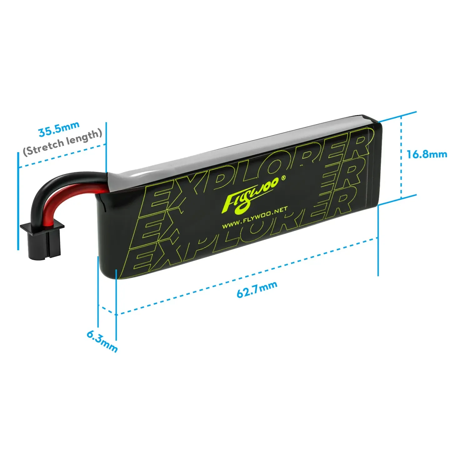 Flywoo Explorer 1S 450mAh HV LiPo Battery (A30 Plug, 4-Pack)