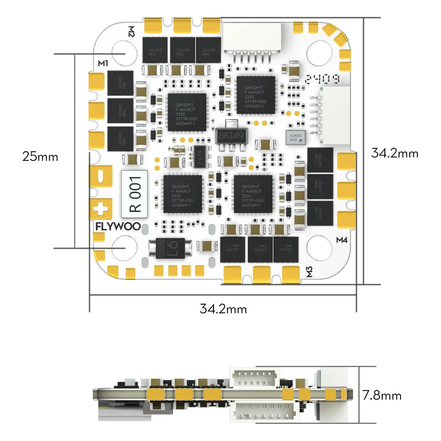 Flywoo GOKU GN745 V3 AIO Flight Controller + 45A 32-bit ESC (2-6S)