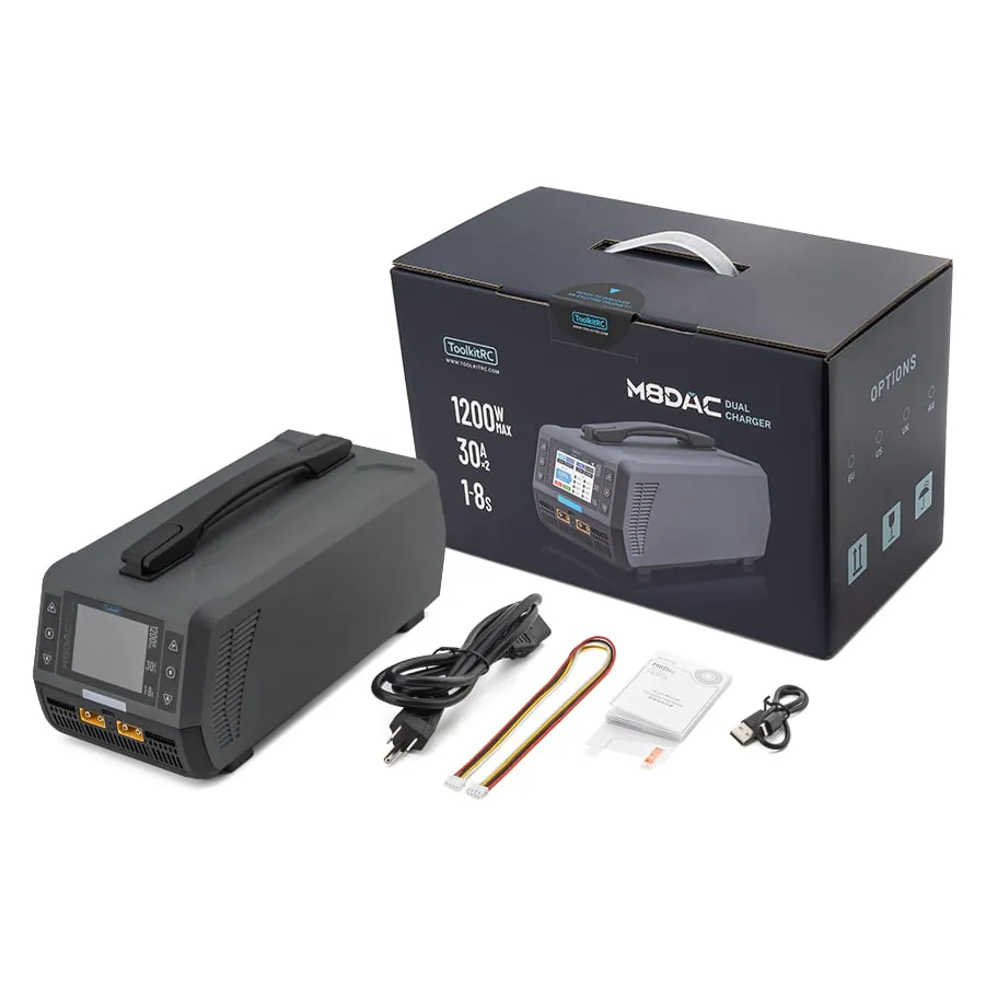 ToolkitRC M8DAC Dual 1200W 50A 1-8S Smart Battery Charger