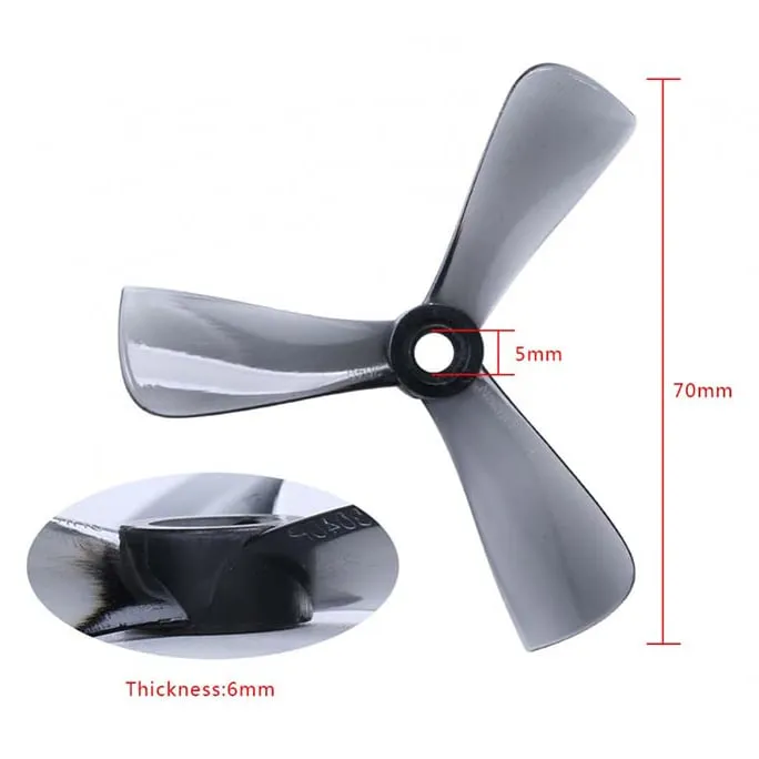 iFlight Nazgul Cine 3040 Tri-Blade Propellers (2CW + 2CCW) — Color: Crystal Grey