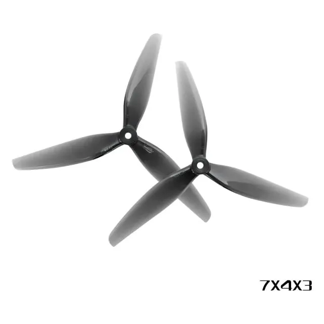 HQProp 7X4X3 Light Grey (2CW+2CCW)-Poly Carbonate Triblade Propeller