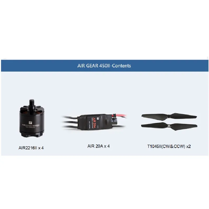T-Motor Air Gear 450 Combo (AIR2216 880KV / 20A ESC / 1045 Props)