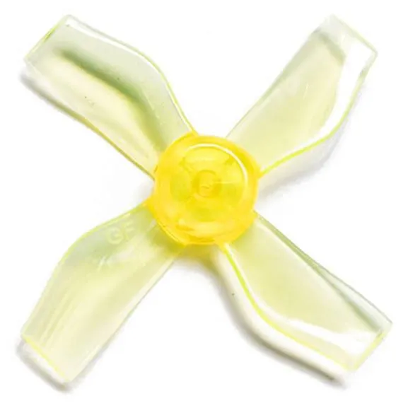 Gemfan 1220-4 31mm 4-Blade Whoop Propeller (8 Pack — 4CW+4CCW) — Color: Clear Yellow / Shaft: 1mm