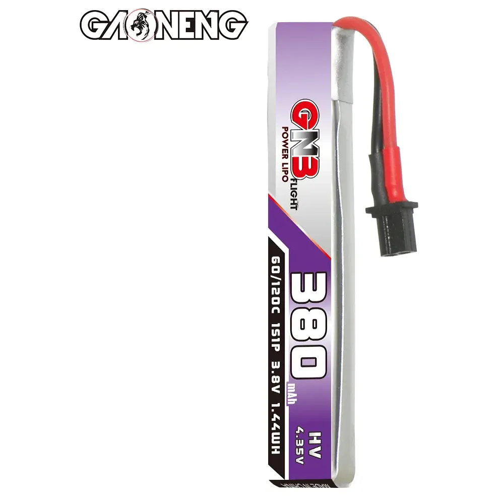 GAONENG GNB LiHV 1S 3.8V 380mAh 60C Whoop Battery