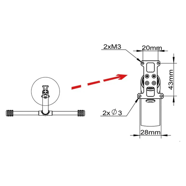 Tarot TL8X028 Quick-Release Carbon Fiber Landing Gear 25-16mm