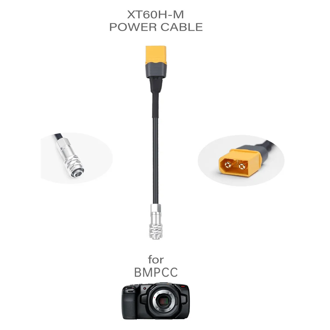 iFlight XT60H-Male Power Cable for 4K/6K Blackmagic Pocket Cinema Camera