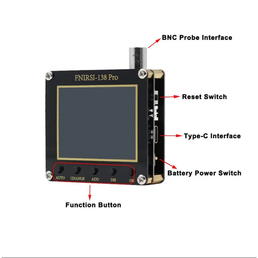 FNIRSI-138PRO 2.4" TFT Digital Oscilloscope 2.5MS/s 200kHz Built-in PWM