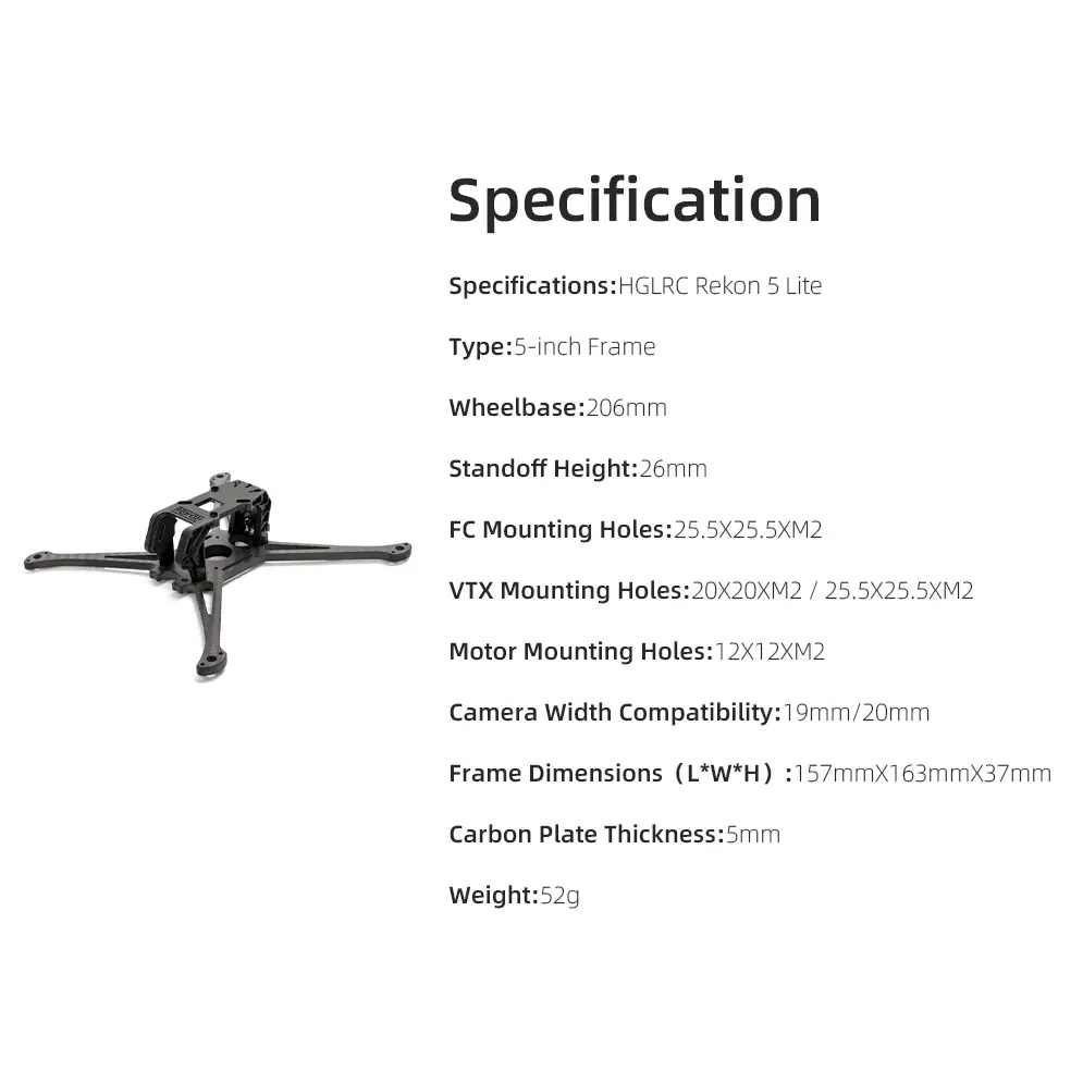 HGLRC Rekon 5 Lite Frame Kit