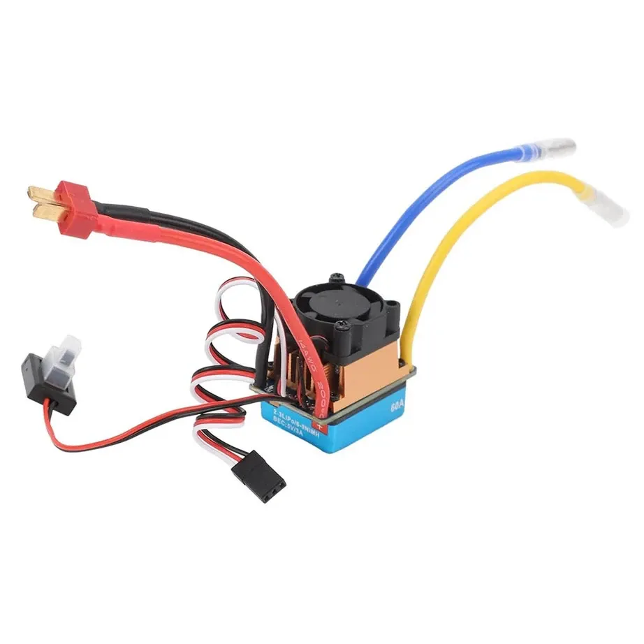ReadyToSky 480A Brushed ESC (60A Continuous) with Cooling Fan for RC Cars & Boats