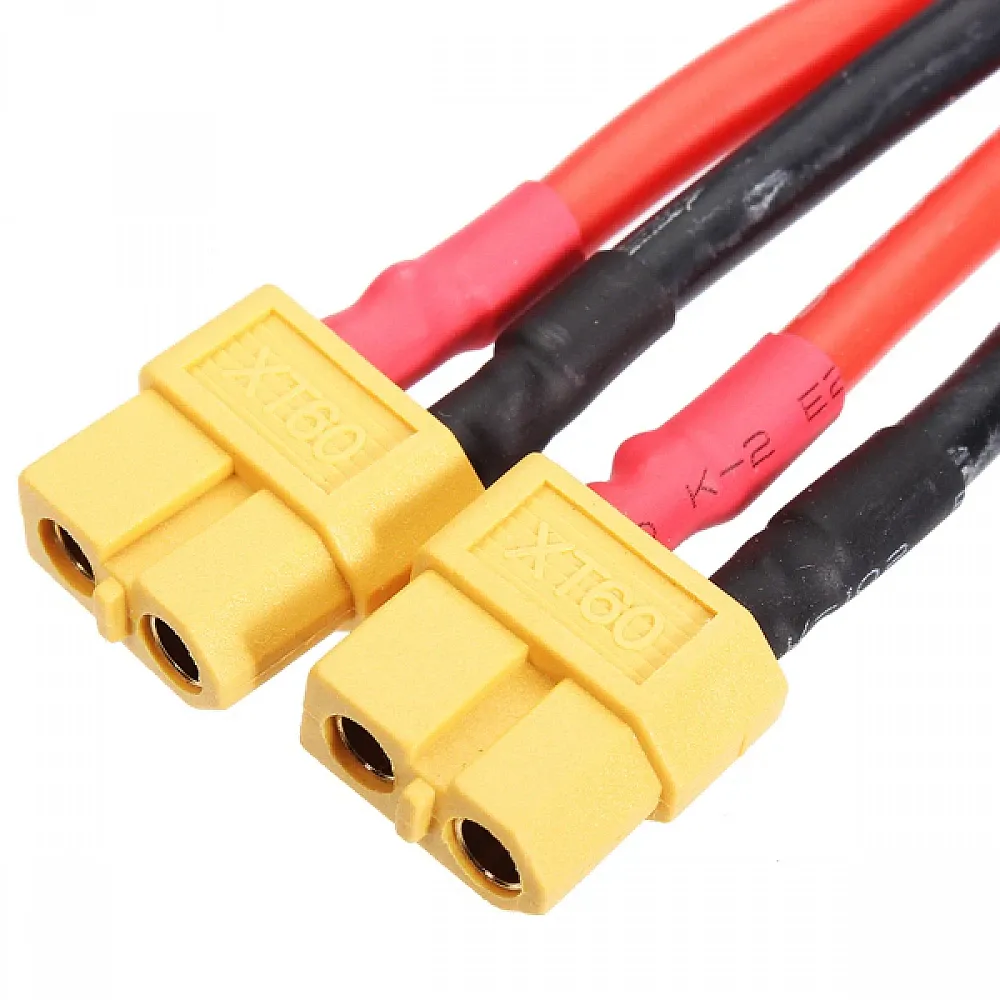 XT60 Parallel Y-Cable 2 Female to 1 Male, 14AWG