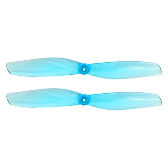 Gemfan 65mm Durable 2-Blade Propellers (Set of 8 — 4CW+4CCW) — Hub: 1.5mm / Color: Clear Blue
