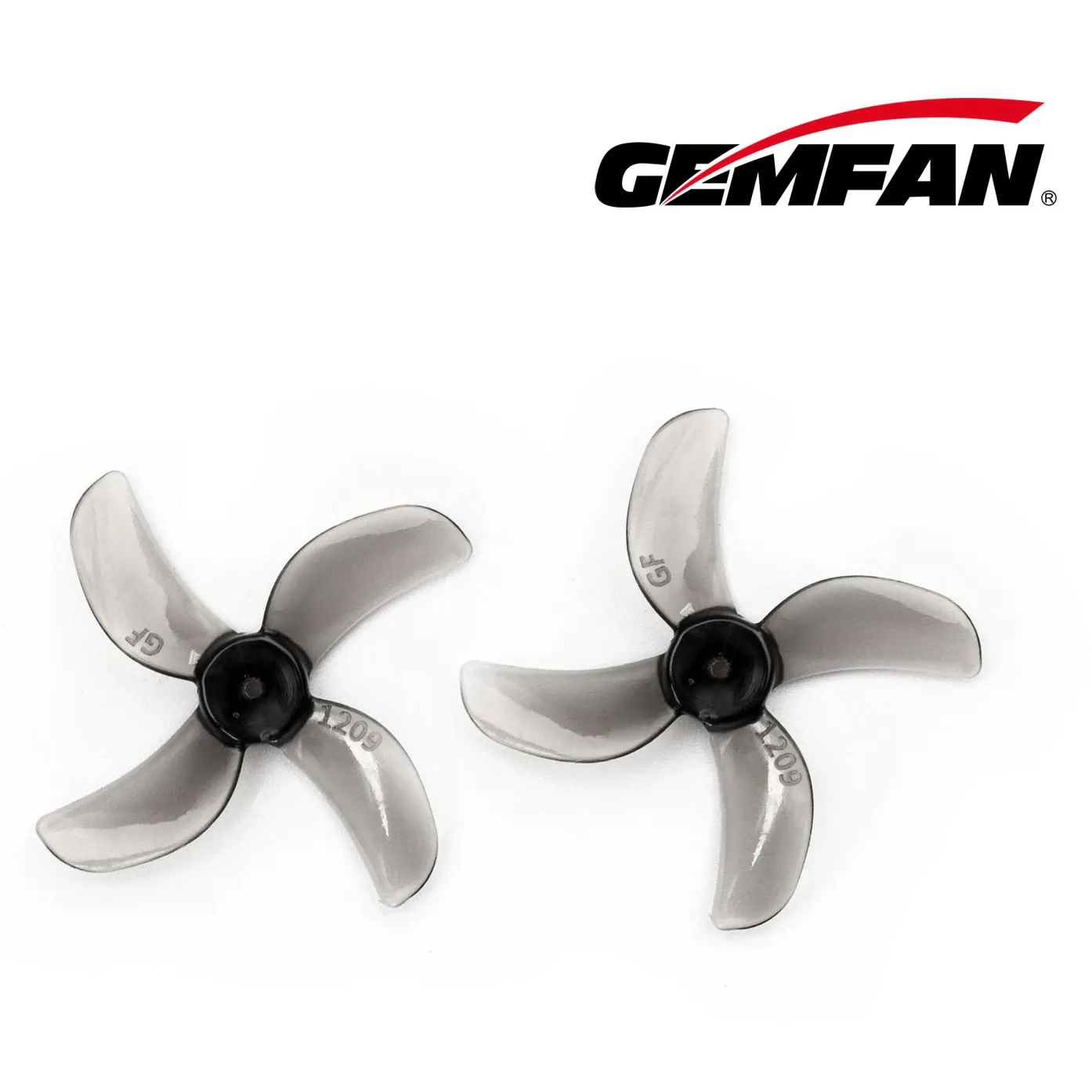 Gemfan 1209-4 31mm Quad-Blade Propeller (Set of 8 — 4CW+4CCW) Clear Red